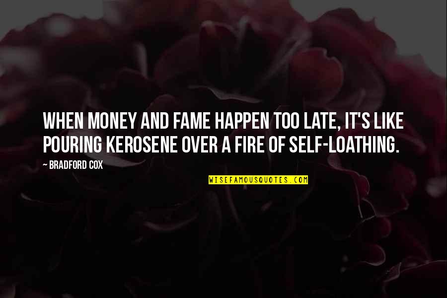 Kannada Meaningful Quotes By Bradford Cox: When money and fame happen too late, it's