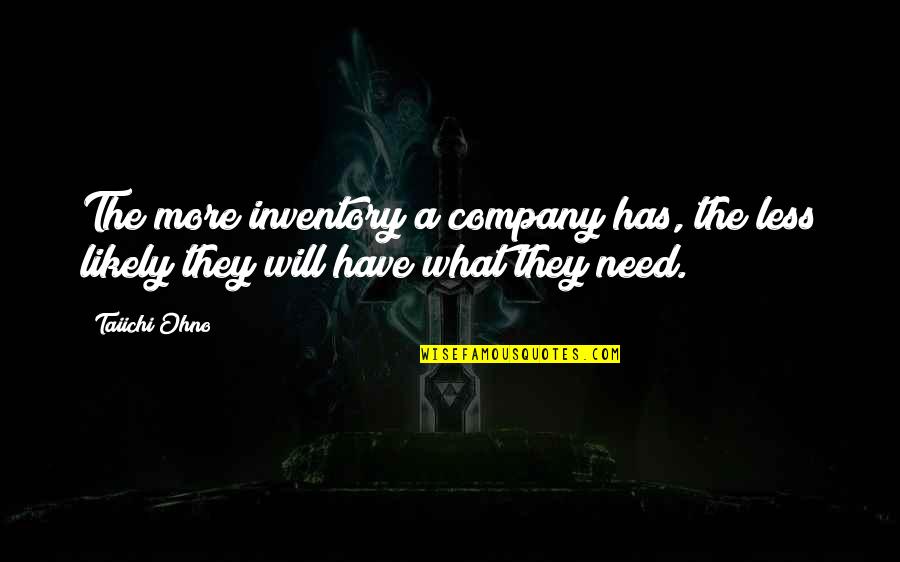 Kano Jigoro Quotes By Taiichi Ohno: The more inventory a company has, the less