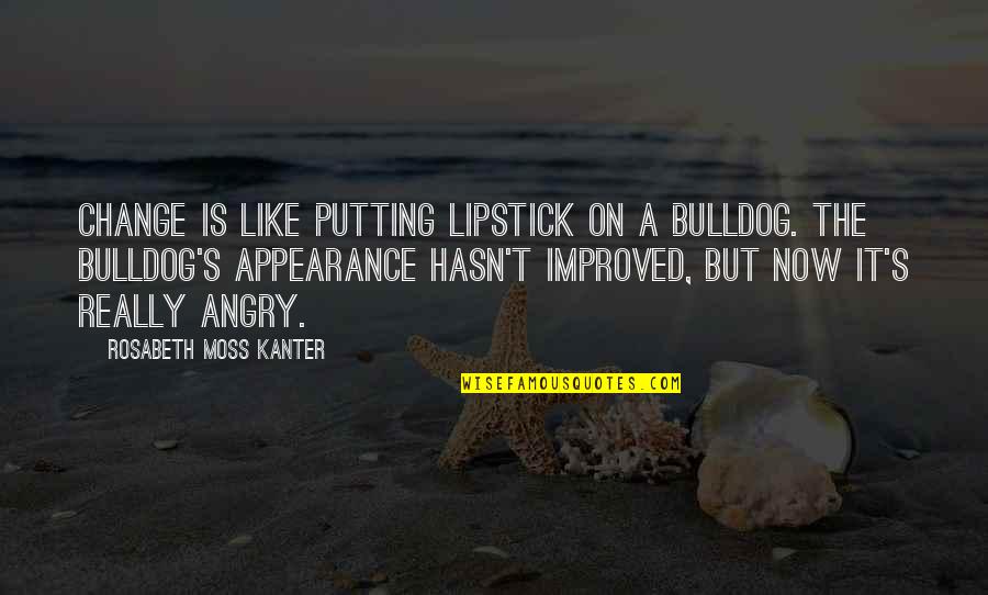 Kanter Quotes By Rosabeth Moss Kanter: Change is like putting lipstick on a bulldog. Kanter Quotes By Rosabeth Moss Kanter: Change is like putting lipstick on a bulldog.