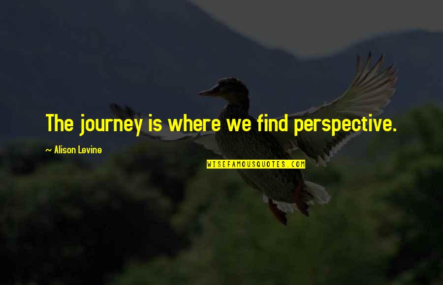 Kantseleitarbed Quotes By Alison Levine: The journey is where we find perspective. Kantseleitarbed Quotes By Alison Levine: The journey is where we find perspective.