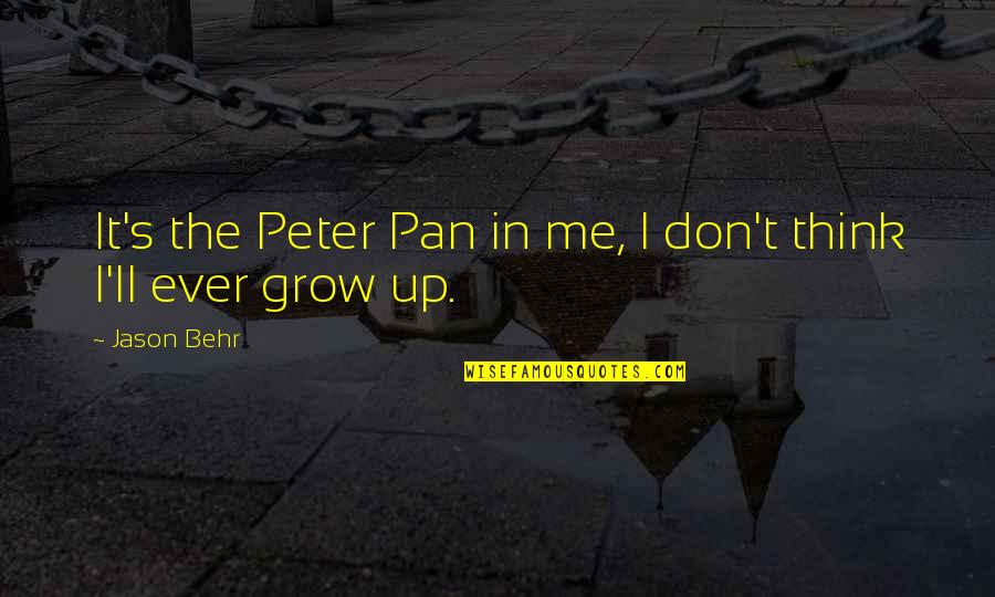 Kaohsiung National Stadium Quotes By Jason Behr: It's the Peter Pan in me, I don't