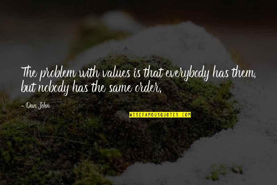 Kapot Zijn Quotes By Dan John: The problem with values is that everybody has