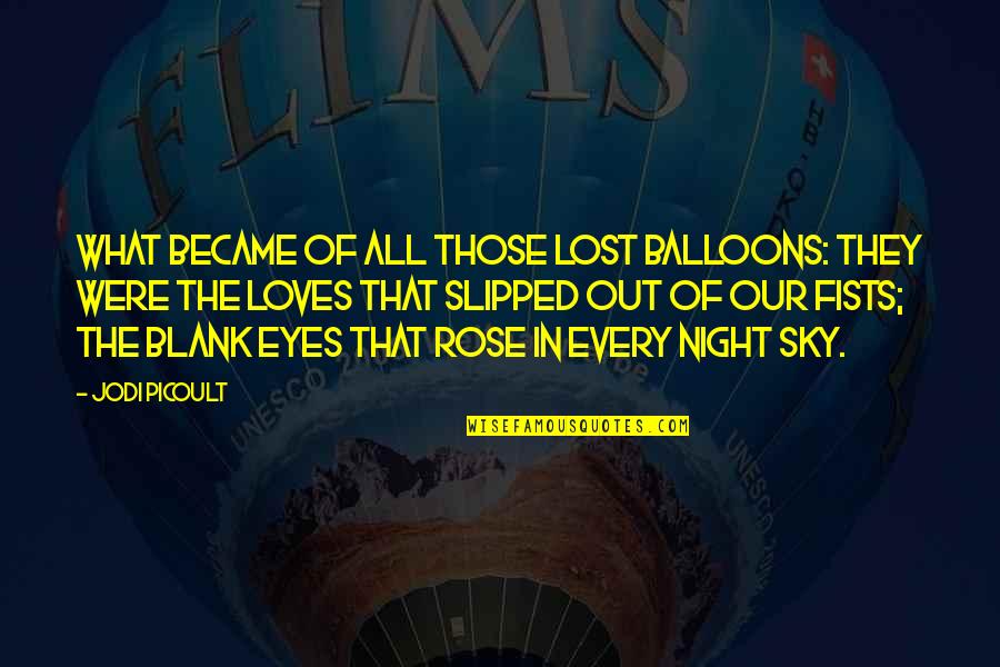 Kaprow Recipe Quotes By Jodi Picoult: What became of all those lost balloons: they Kaprow Recipe Quotes By Jodi Picoult: What became of all those lost balloons: they