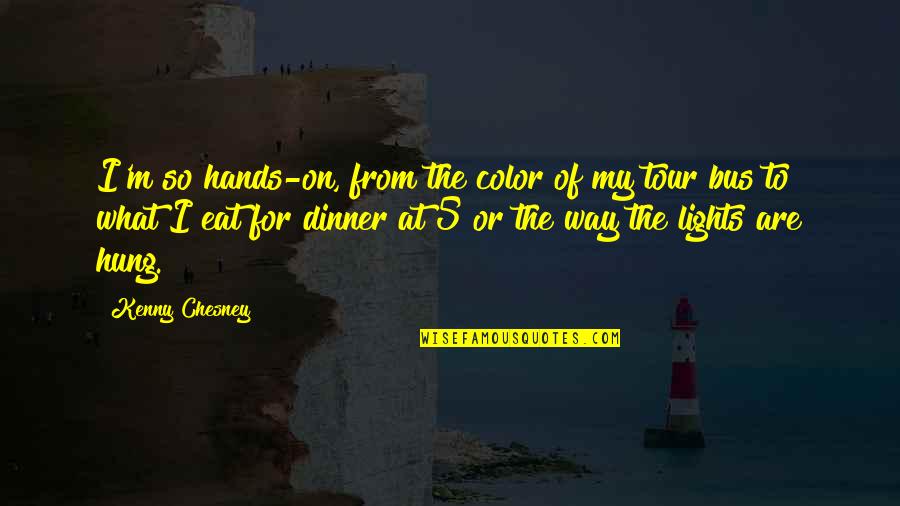 Kapurpurawan Quotes By Kenny Chesney: I'm so hands-on, from the color of my Kapurpurawan Quotes By Kenny Chesney: I'm so hands-on, from the color of my