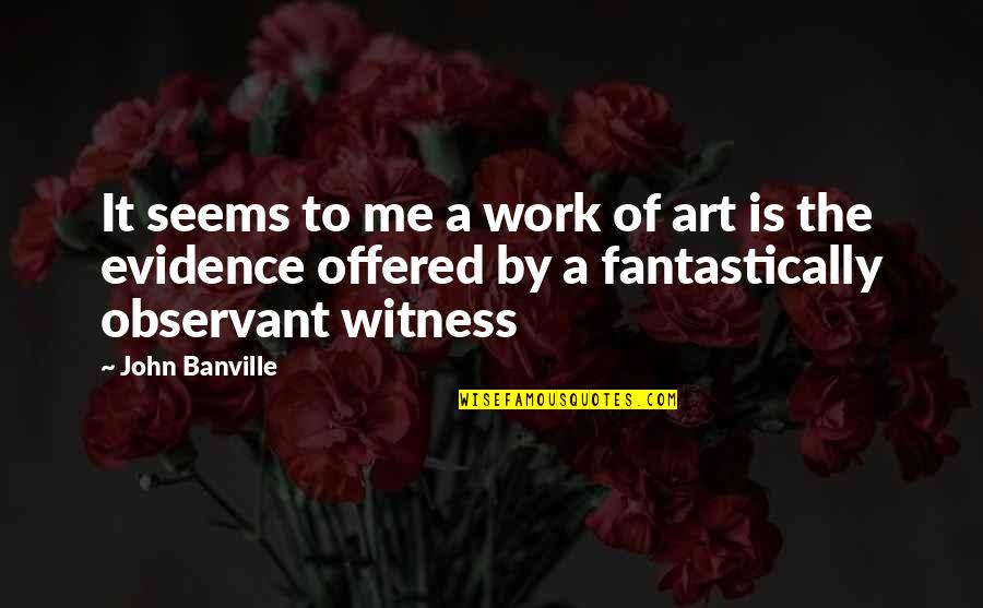 Kapustka Quotes By John Banville: It seems to me a work of art