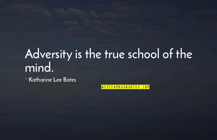 Kara Goldin Quotes By Katharine Lee Bates: Adversity is the true school of the mind.