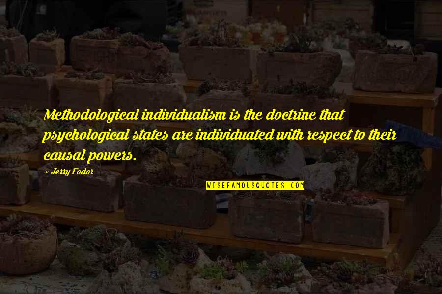 Karabatsas Quotes By Jerry Fodor: Methodological individualism is the doctrine that psychological states Karabatsas Quotes By Jerry Fodor: Methodological individualism is the doctrine that psychological states