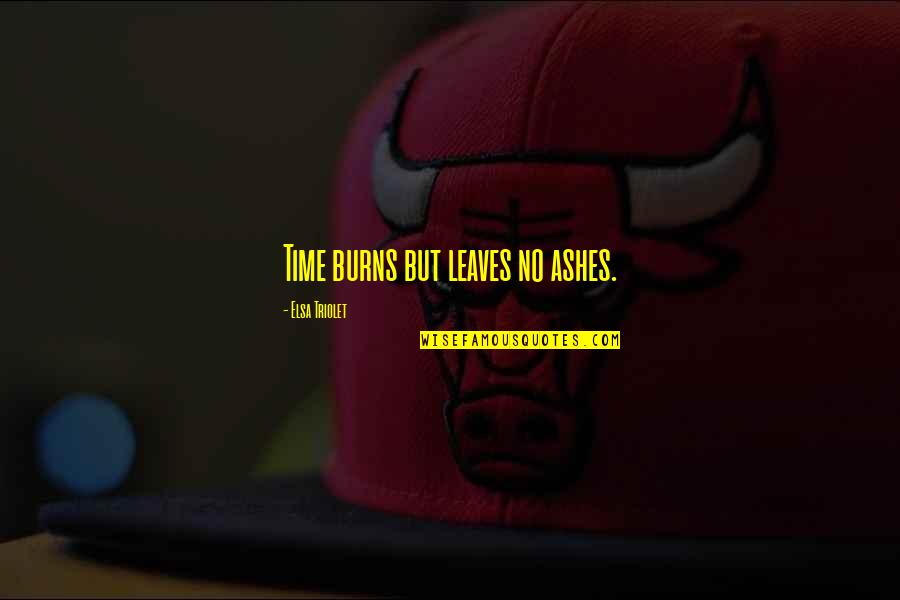 Karabelen Quotes By Elsa Triolet: Time burns but leaves no ashes.