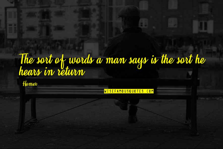 Karahalios Realty Quotes By Homer: The sort of words a man says is