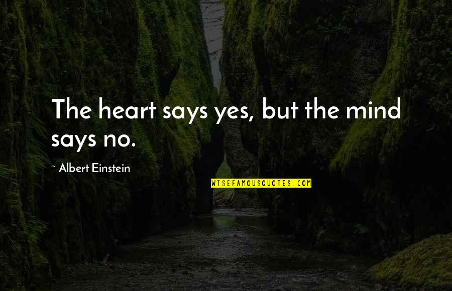 Karamati Quotes By Albert Einstein: The heart says yes, but the mind says Karamati Quotes By Albert Einstein: The heart says yes, but the mind says
