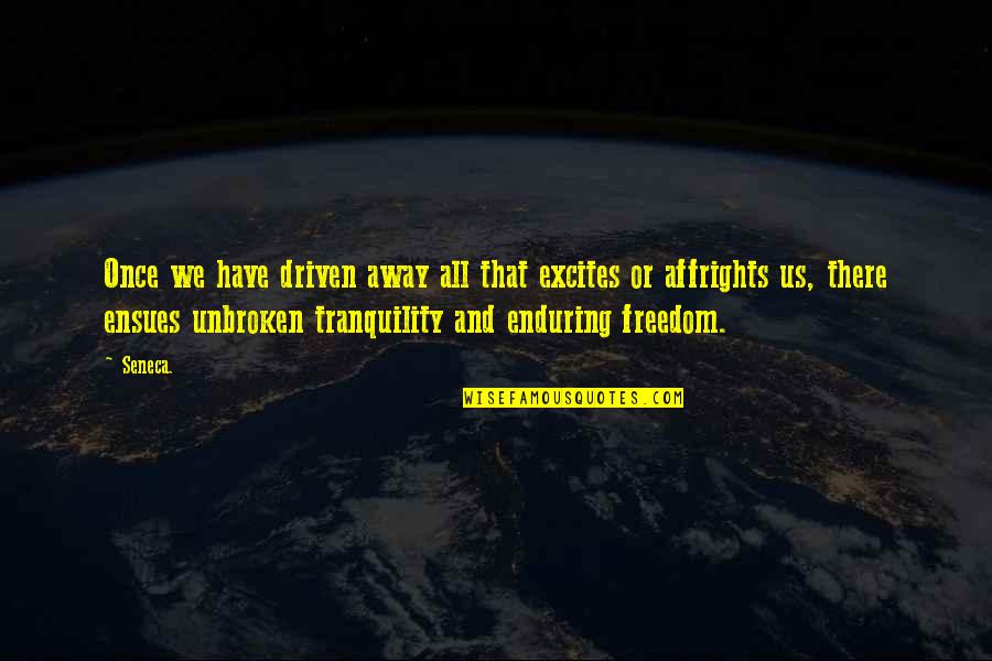 Karamelli 6 Quotes By Seneca.: Once we have driven away all that excites