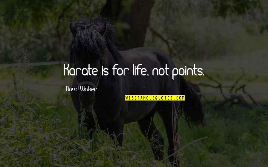 Karate Quotes By David Walker: Karate is for life, not points.