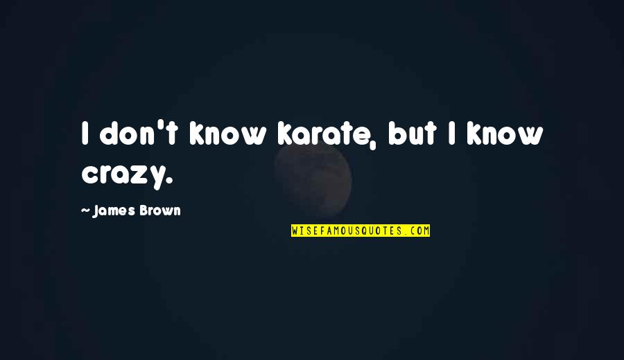 Karate Quotes By James Brown: I don't know karate, but I know crazy.