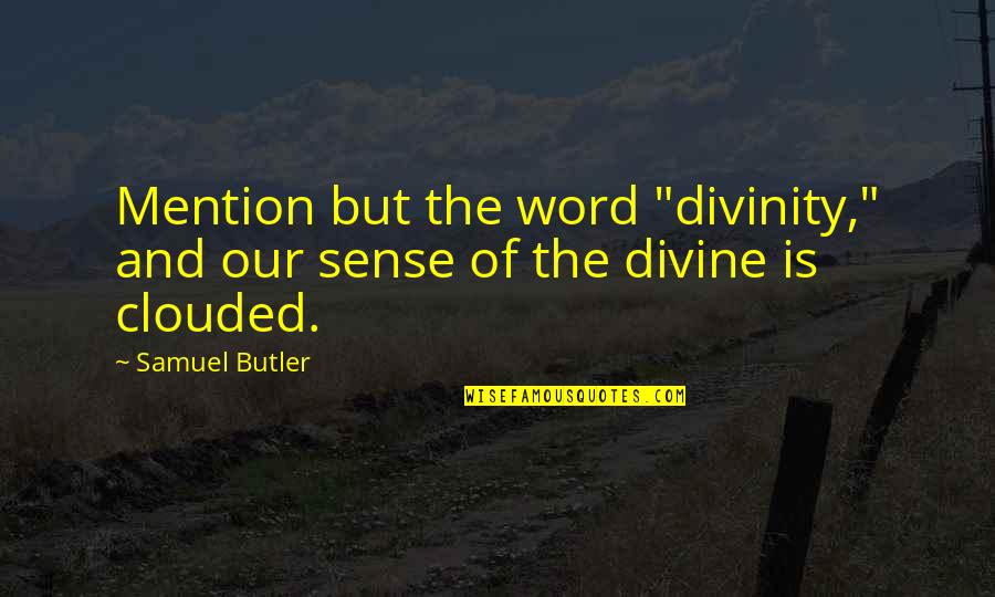 Karate Tournament Quotes By Samuel Butler: Mention but the word "divinity," and our sense
