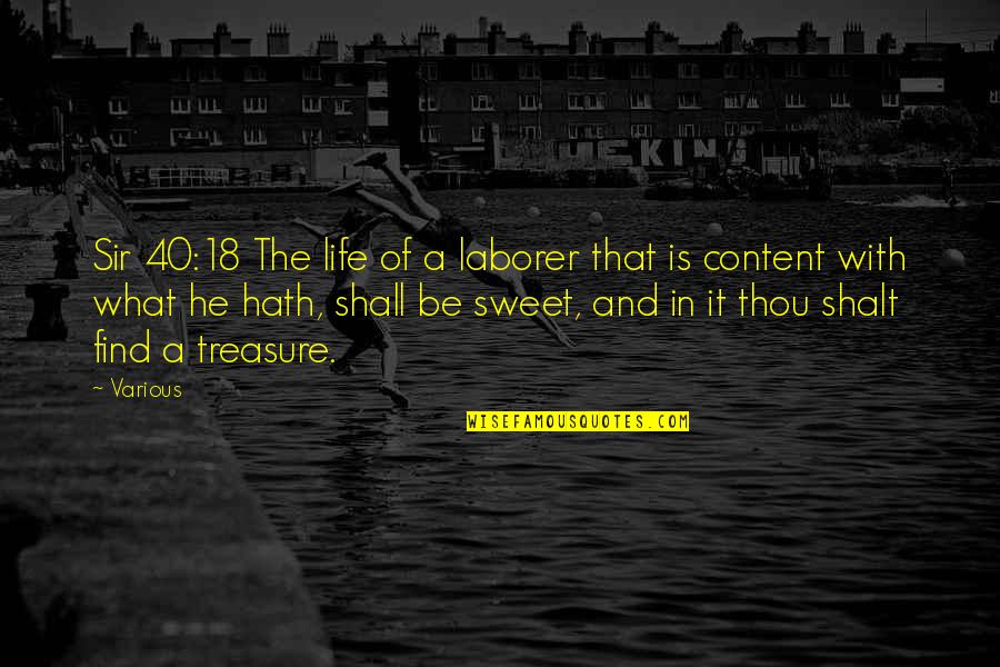 Karben4 Quotes By Various: Sir 40:18 The life of a laborer that