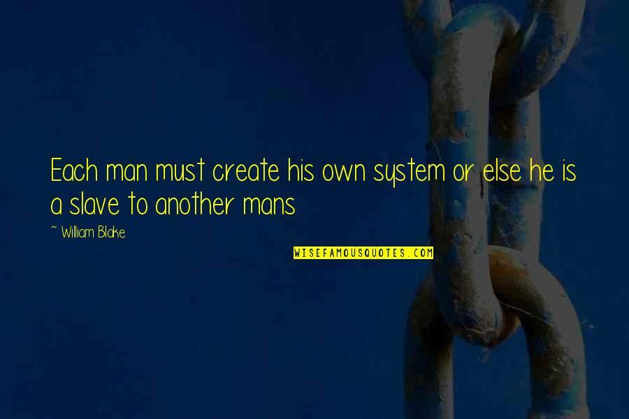 Kardavani Quotes By William Blake: Each man must create his own system or