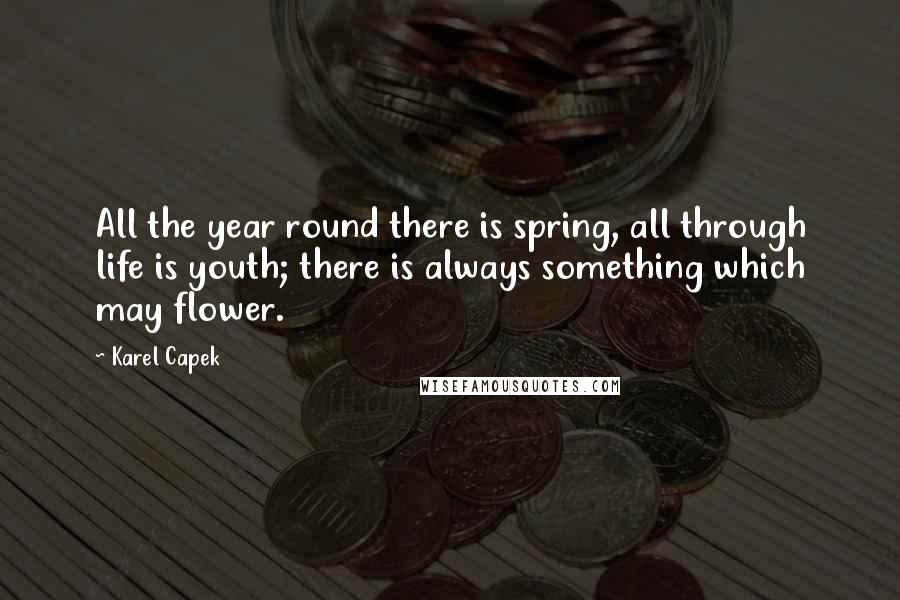 Karel Capek quotes: All the year round there is spring, all through life is youth; there is always something which may flower.