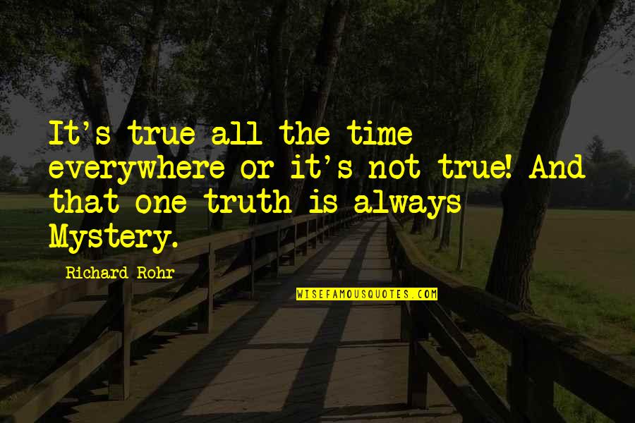 Karels Crypto Quotes By Richard Rohr: It's true all the time everywhere or it's