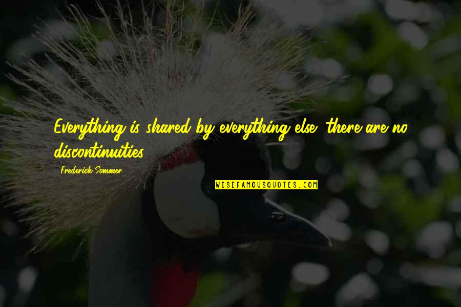 Karena Ku Quotes By Frederick Sommer: Everything is shared by everything else; there are Karena Ku Quotes By Frederick Sommer: Everything is shared by everything else; there are