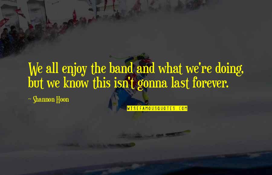 Kariana Quotes By Shannon Hoon: We all enjoy the band and what we're Kariana Quotes By Shannon Hoon: We all enjoy the band and what we're