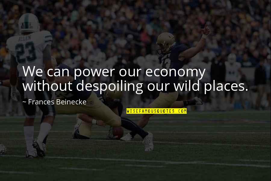 Karilyn Folker Quotes By Frances Beinecke: We can power our economy without despoiling our