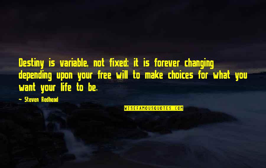 Karimianpour Quotes By Steven Redhead: Destiny is variable, not fixed; it is forever