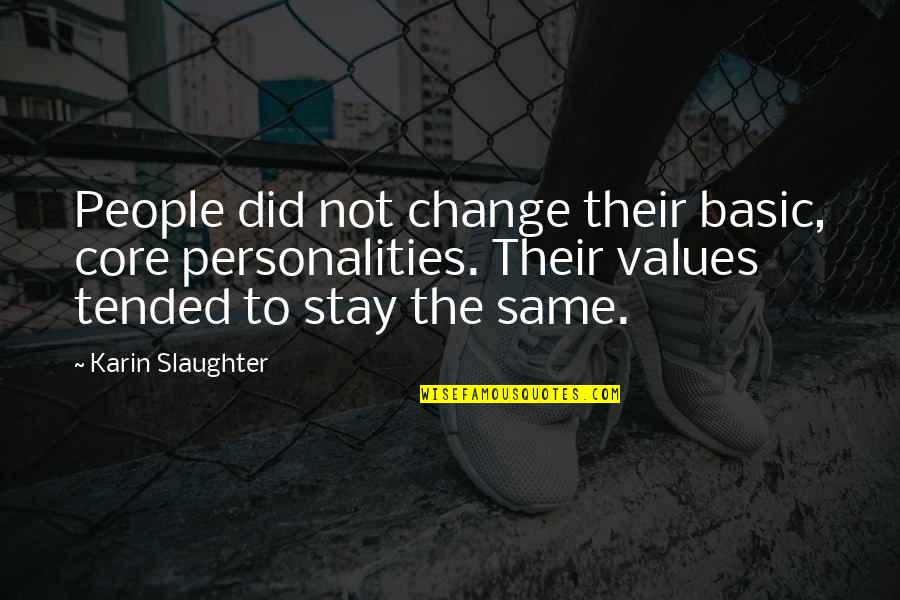 Karin Slaughter Quotes By Karin Slaughter: People did not change their basic, core personalities.