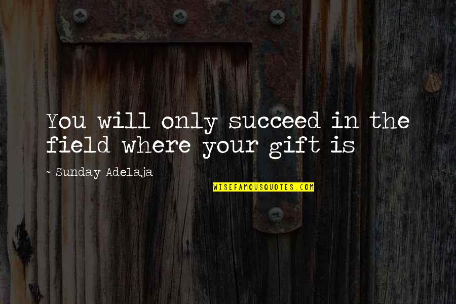 Karine Ferri Quotes By Sunday Adelaja: You will only succeed in the field where Karine Ferri Quotes By Sunday Adelaja: You will only succeed in the field where