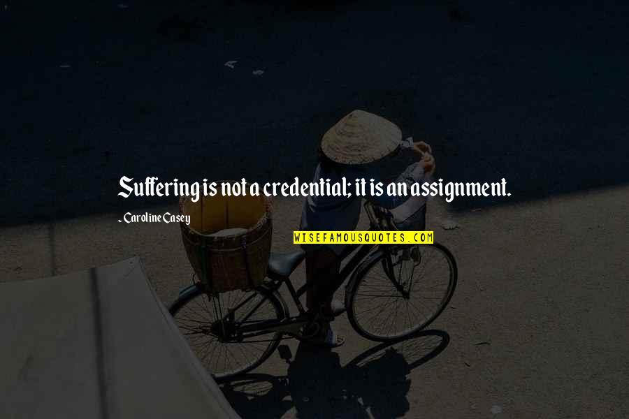 Karizma Zmr Quotes By Caroline Casey: Suffering is not a credential; it is an