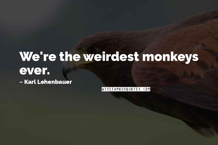 Karl Lehenbauer quotes: We're the weirdest monkeys ever.