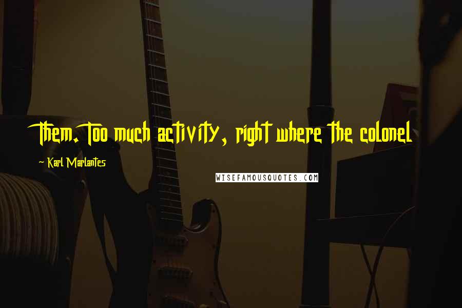 Karl Marlantes quotes: Them. Too much activity, right where the colonel