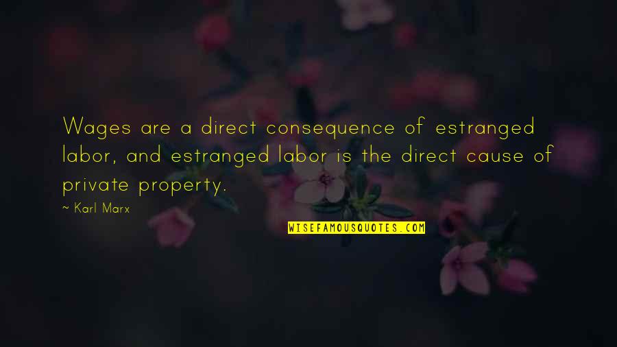 Karl Marx Estranged Labor Quotes By Karl Marx: Wages are a direct consequence of estranged labor,