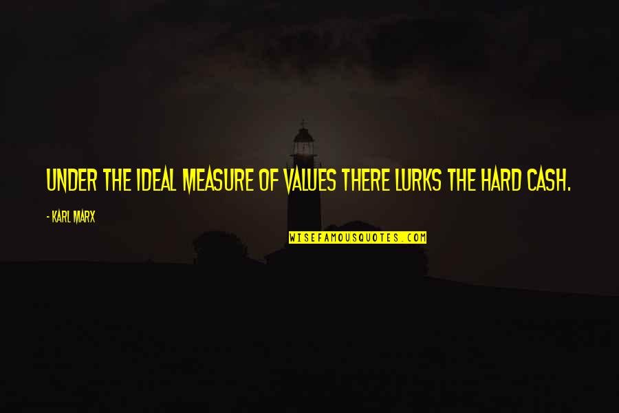 Karl Marx Quotes By Karl Marx: Under the ideal measure of values there lurks
