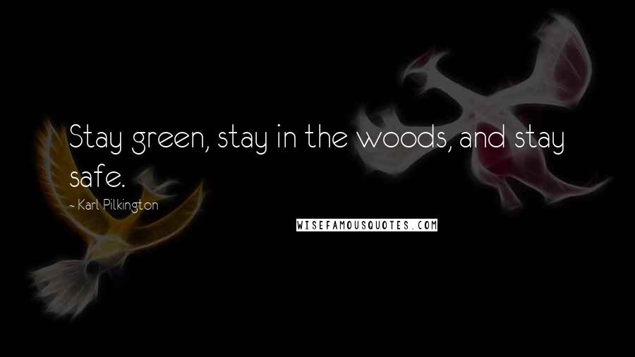 Karl Pilkington quotes: Stay green, stay in the woods, and stay safe.