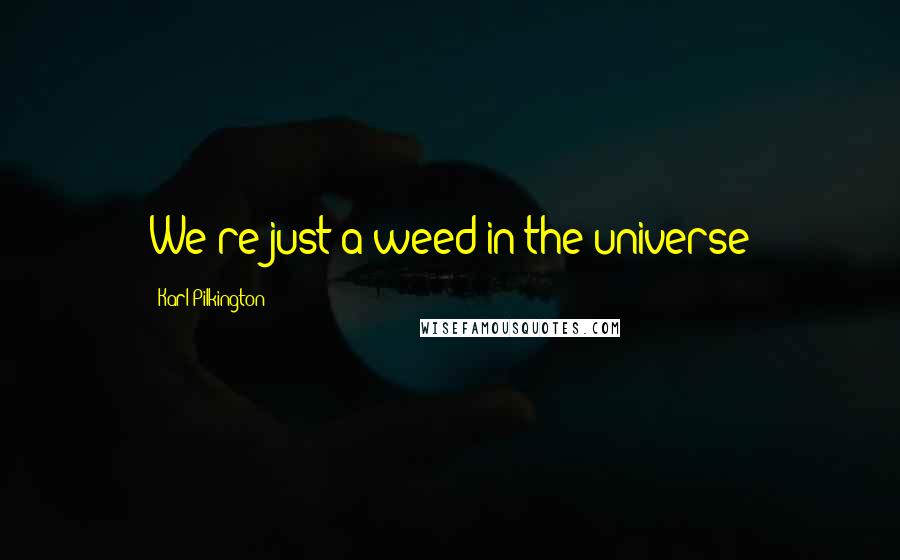 Karl Pilkington quotes: We're just a weed in the universe