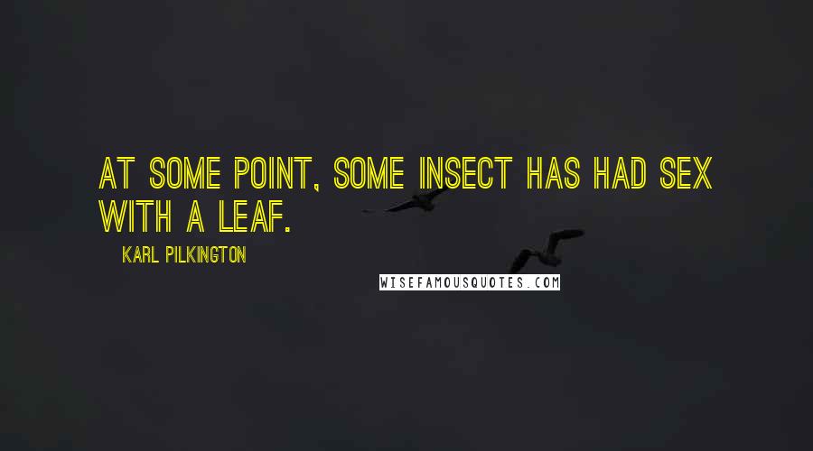 Karl Pilkington quotes: At some point, some insect has had sex with a leaf.