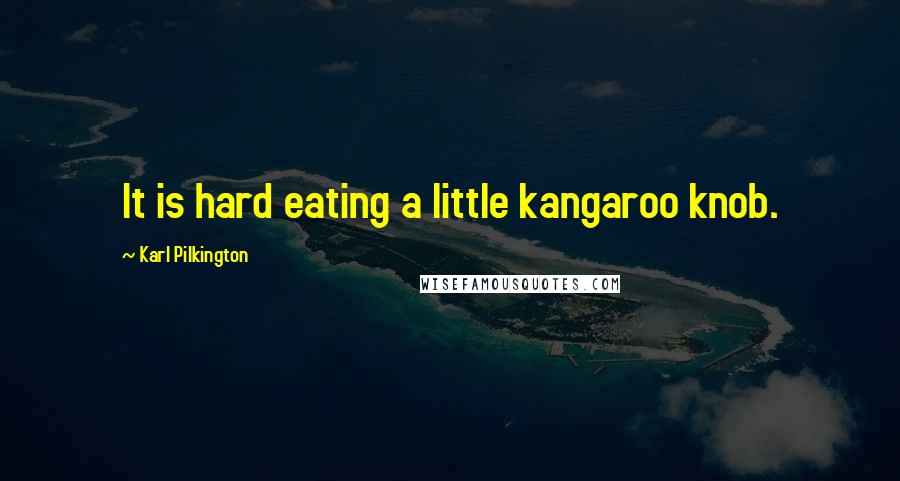 Karl Pilkington quotes: It is hard eating a little kangaroo knob.