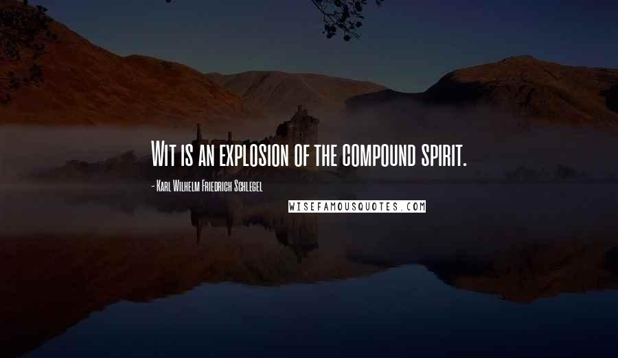 Karl Wilhelm Friedrich Schlegel quotes: Wit is an explosion of the compound spirit.