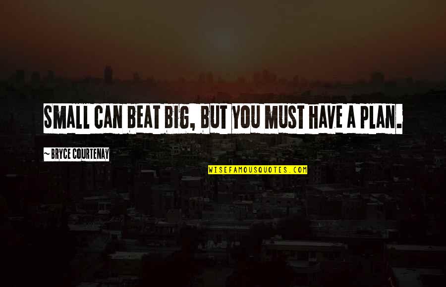 Karla Porter Quotes By Bryce Courtenay: Small can beat big, but you must have Karla Porter Quotes By Bryce Courtenay: Small can beat big, but you must have