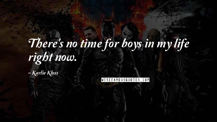 Karlie Kloss quotes: There's no time for boys in my life right now. Karlie Kloss quotes: There's no time for boys in my life right now.