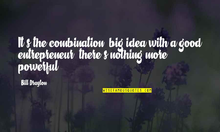 Karlstrom Hitchcock Quotes By Bill Drayton: It's the combination: big idea with a good