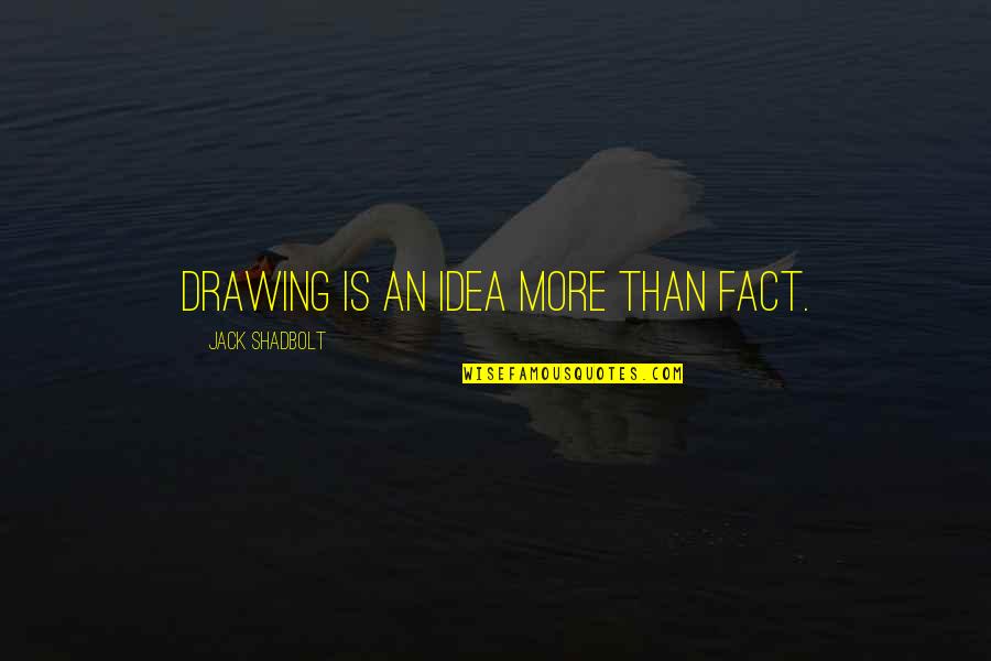 Karma And Dharma Quotes By Jack Shadbolt: Drawing is an idea more than fact.