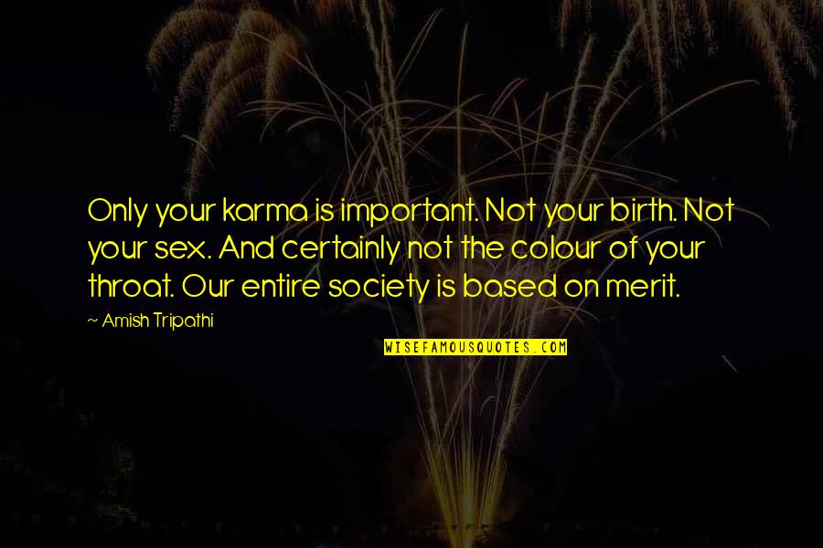 Karma And Quotes By Amish Tripathi: Only your karma is important. Not your birth.