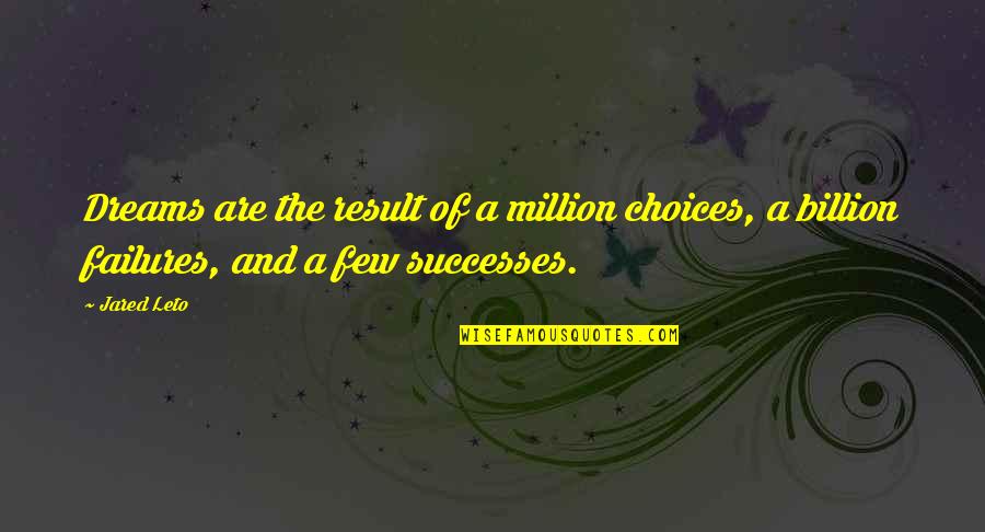 Karma Got Me Quotes By Jared Leto: Dreams are the result of a million choices,