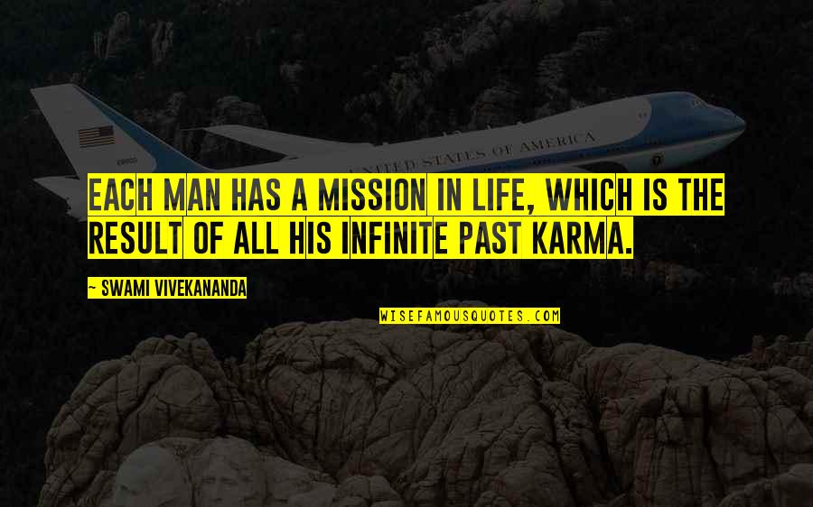 Karma In Life Quotes By Swami Vivekananda: Each man has a mission in life, which