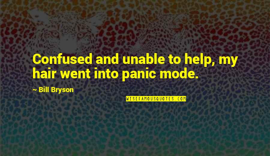 Karmic Wheel Quotes By Bill Bryson: Confused and unable to help, my hair went