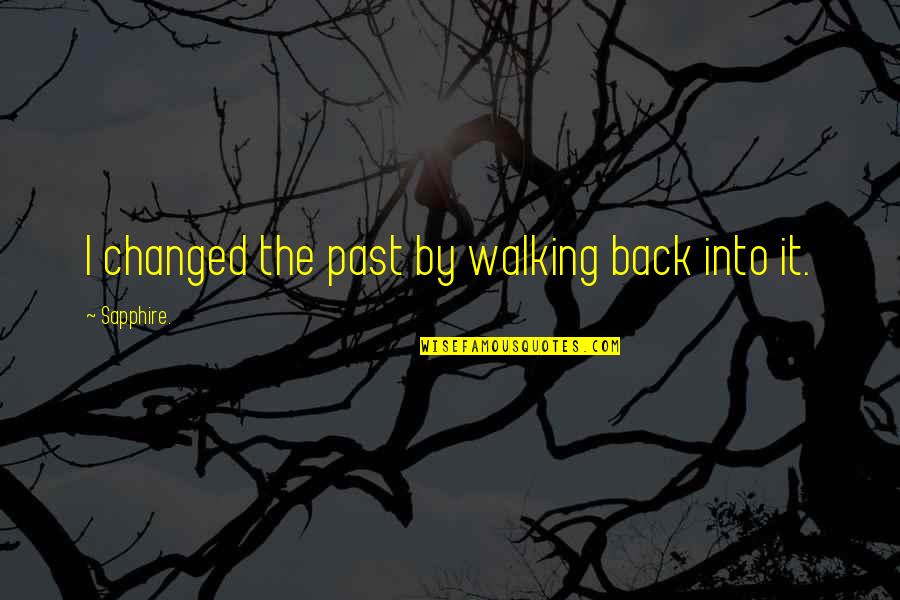 Karnadi Quotes By Sapphire.: I changed the past by walking back into