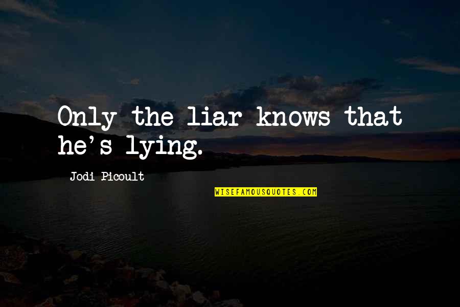 Karnage Io Quotes By Jodi Picoult: Only the liar knows that he's lying.