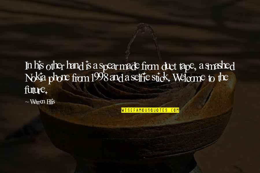 Karnevala Terpi Quotes By Warren Ellis: In his other hand is a spear made