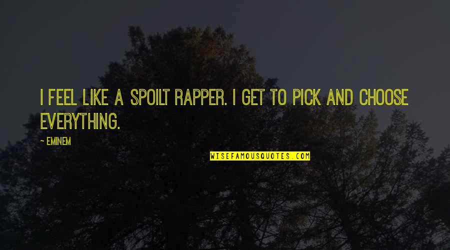 Karoo Quotes By Eminem: I feel like a spoilt rapper. I get